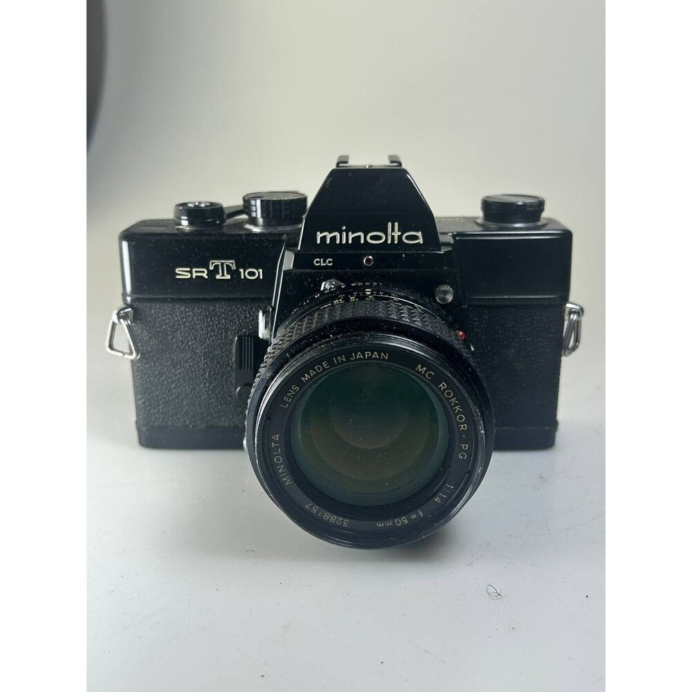 UNTESTED AS IS Minolta SRT 101 35mm SLR Camera with MC Rokkor-PG 50mm f/1.4 Lens